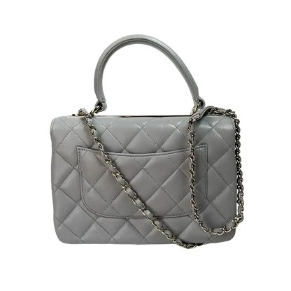 Chanel Trendy CC Top Handle Tasche Lammleder hellgrau Fullset / sehr gut Chanel