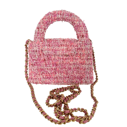 Chanel Tweed Nano Kelly Shopper pink / sehr gut Chanel