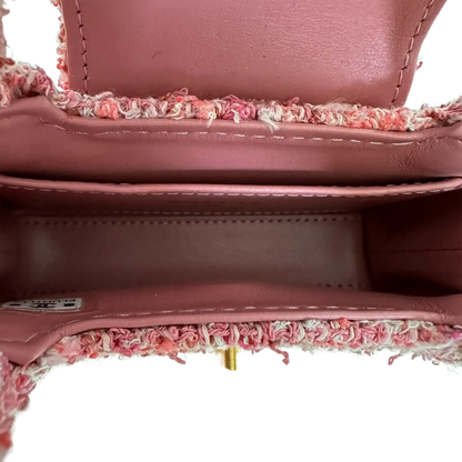 Chanel Tweed Nano Kelly Shopper pink / sehr gut Chanel