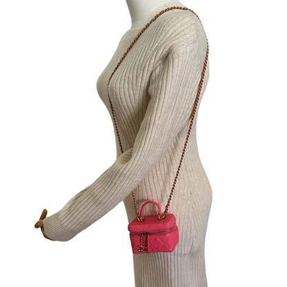 Chanel Vanity Pink Micro Bag Kaviaeleder Pink / sehr gut Chanel
