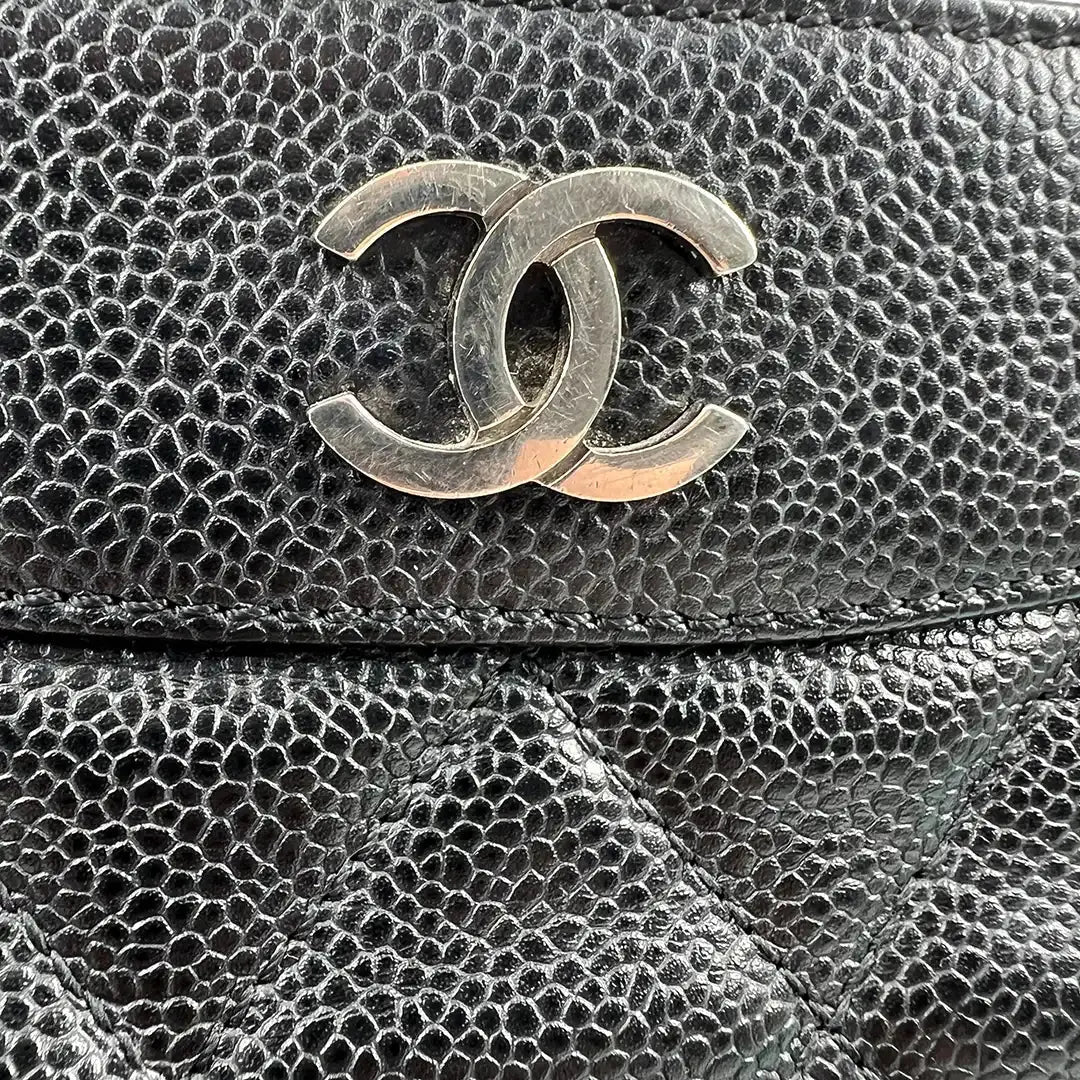 Chanel Vintage Handtasche Kaviar Leder schwarz / Gut Chanel