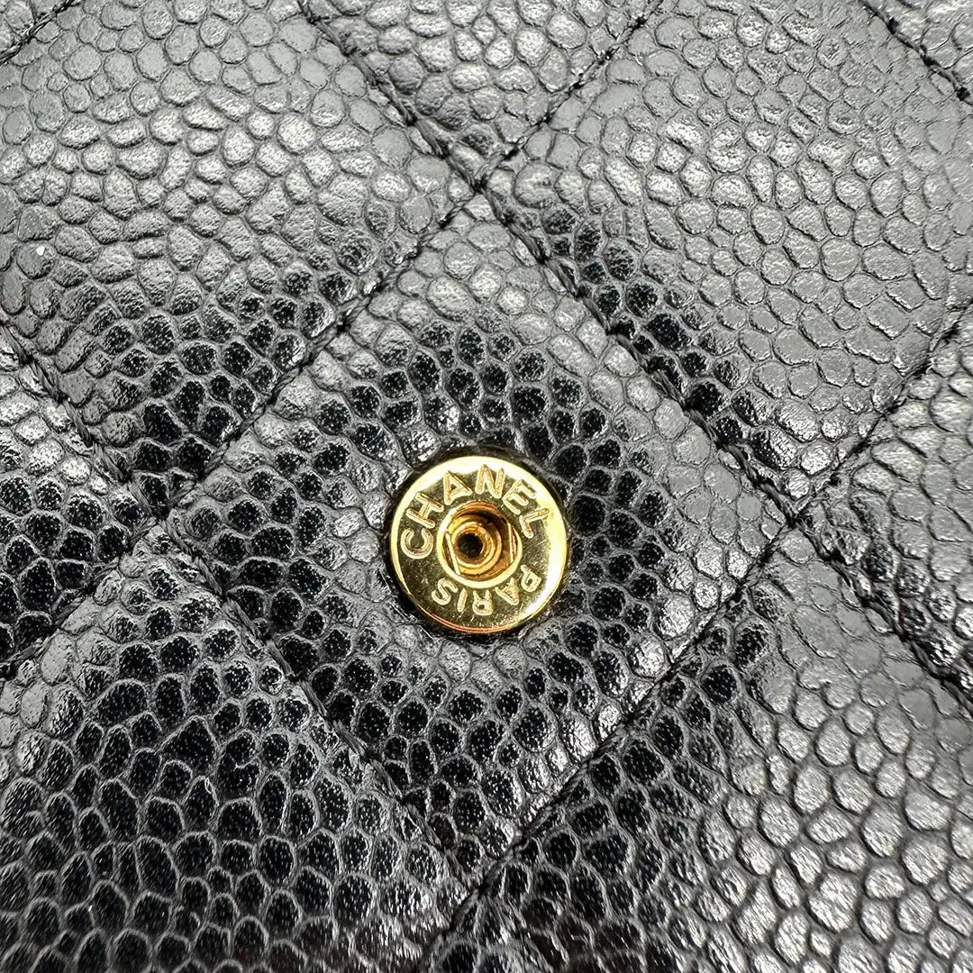 Chanel Wallet on Chain Bag Kaviar Leder schwarz goldene Hardware / sehr gut Chanel