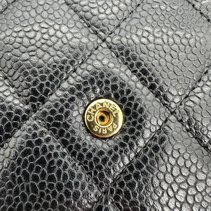 Chanel Wallet on Chain Bag Kaviar Leder schwarz goldene Hardware / sehr gut Chanel