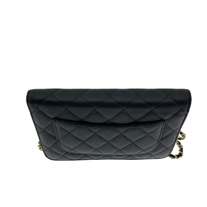 Chanel Wallet on Chain Bag Lammleder schwarz goldene Hardware / sehr gut Chanel