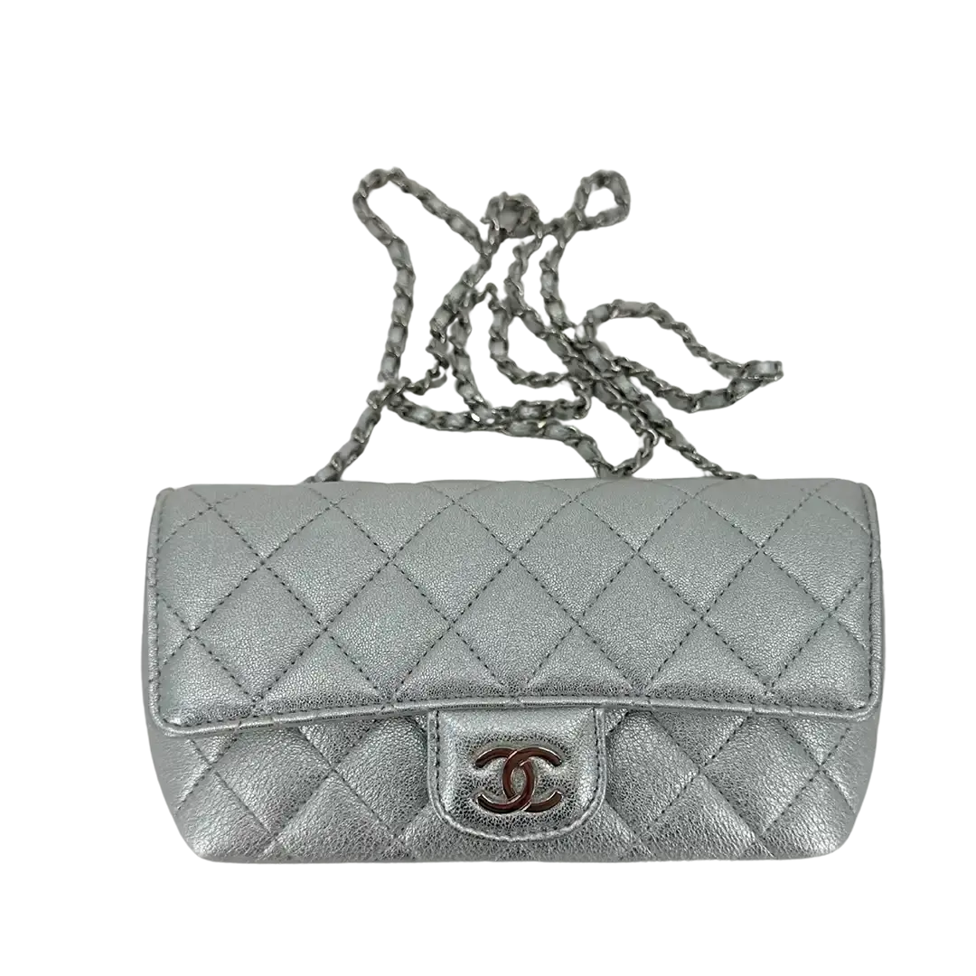 Chanel Wallet on Chain silberfarben mit Metallic-Effekt limitiert / ungetragen Chanel