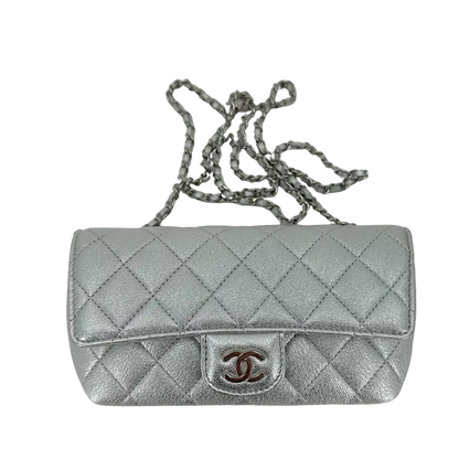 Chanel Wallet on Chain silberfarben mit Metallic-Effekt limitiert / ungetragen Chanel