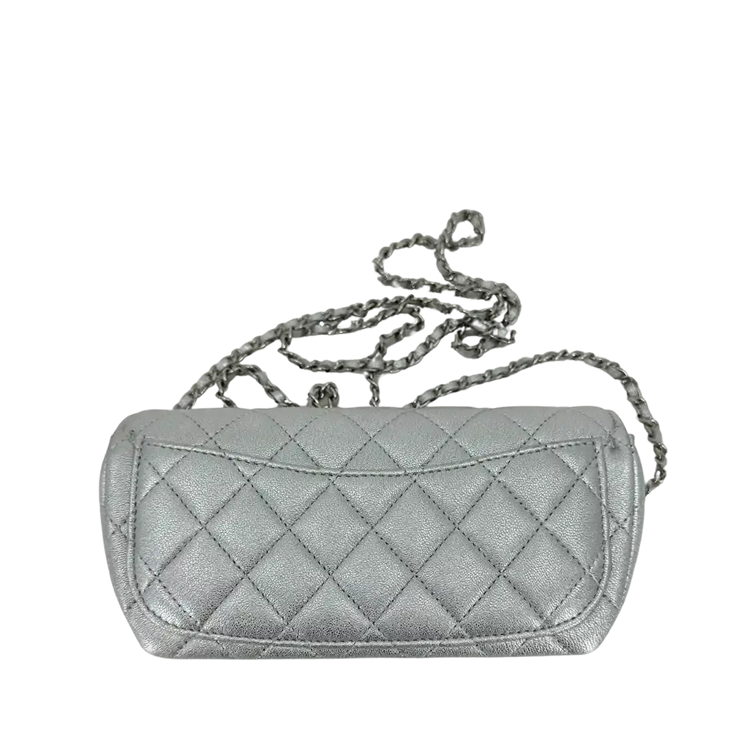 Chanel Wallet on Chain silberfarben mit Metallic-Effekt limitiert / ungetragen Chanel
