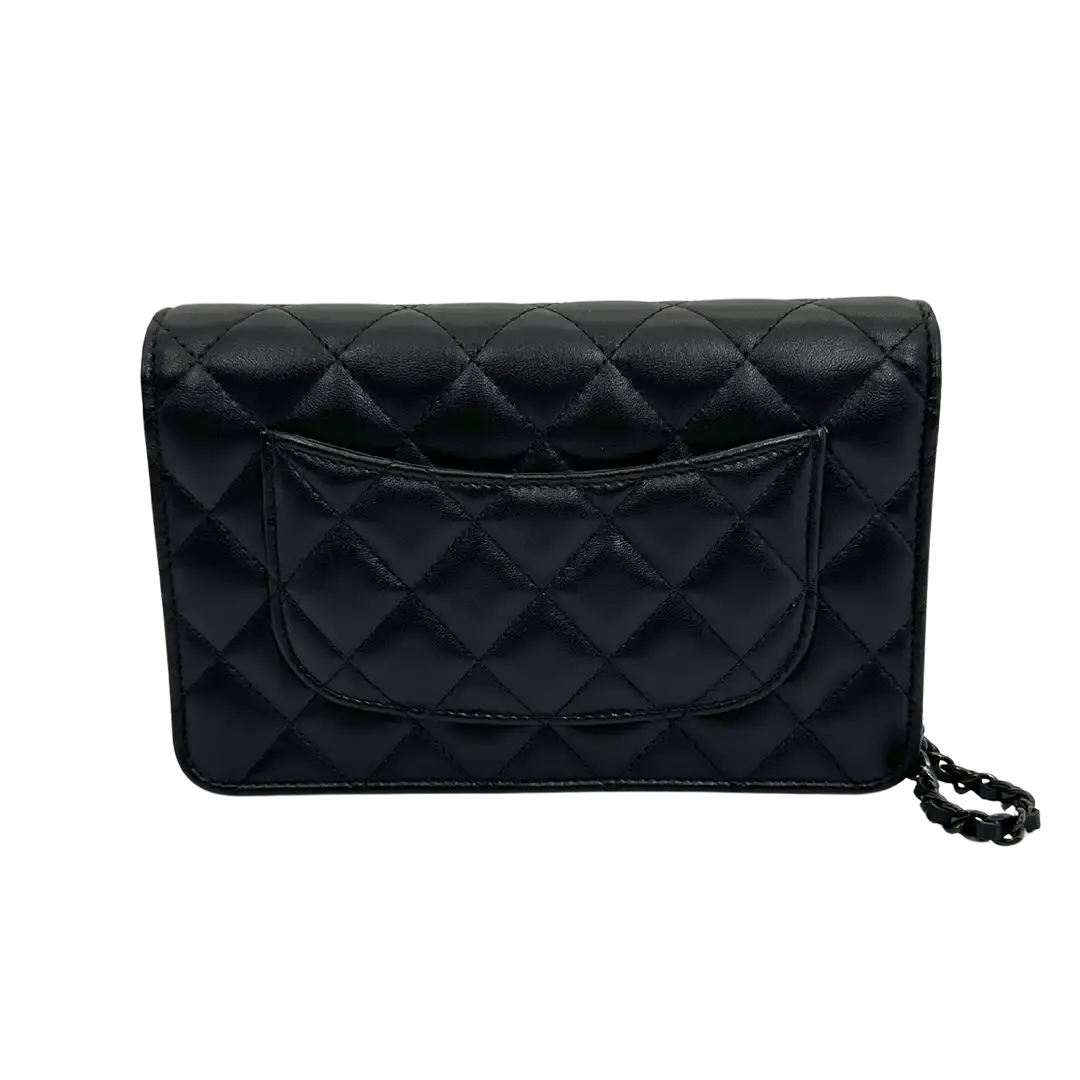 Chanel Wallet on Chain so black Edition Fullset Hardware verklebt / ungetragen Chanel