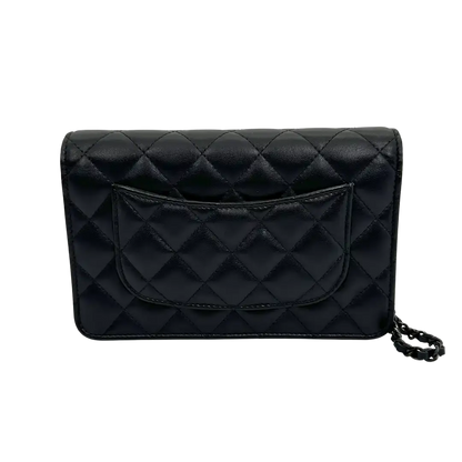 Chanel Wallet on Chain so black Edition Fullset Hardware verklebt / ungetragen Chanel