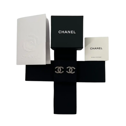 Chanel klassiche CC Ohrringe silber Fullset / neu Chanel