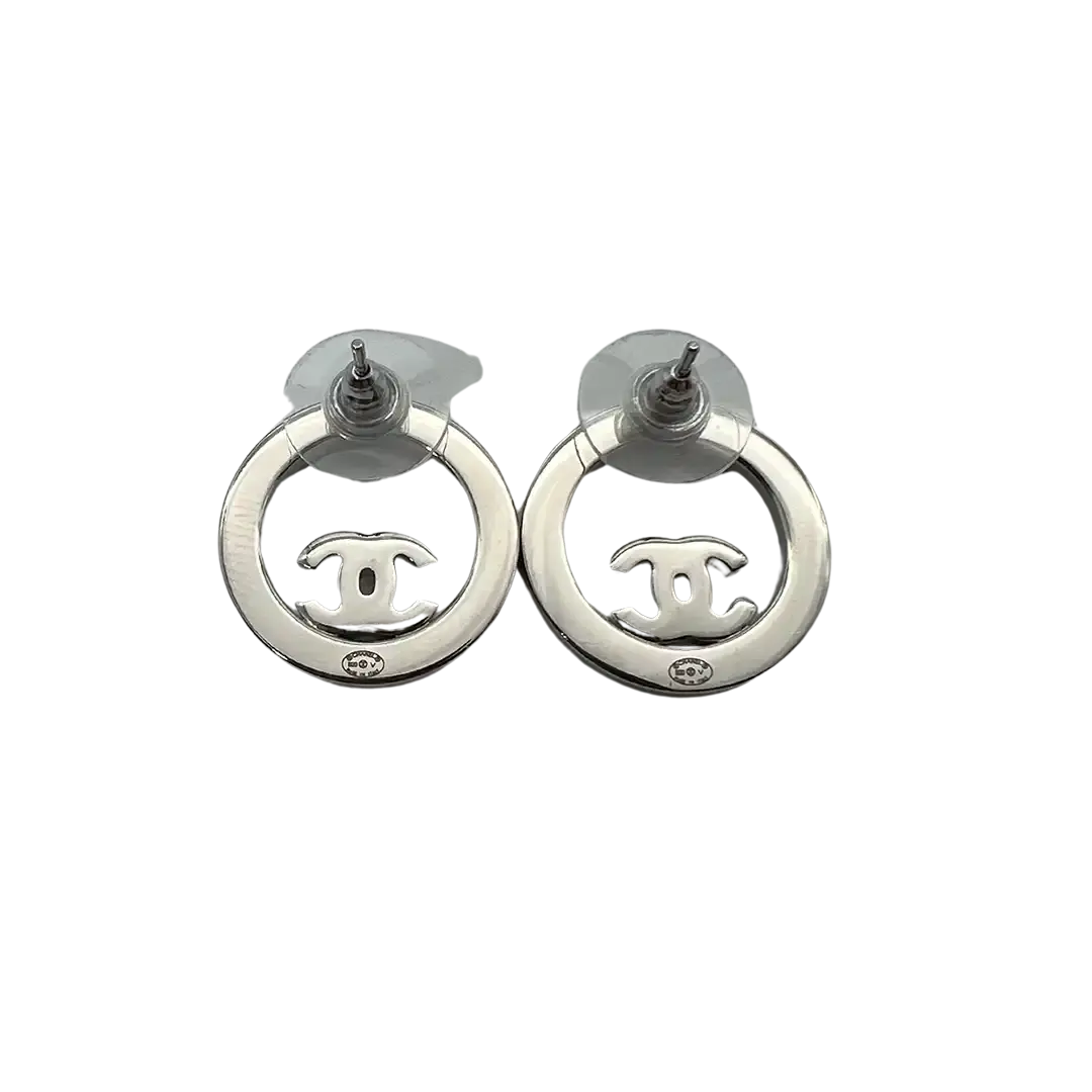 Chanel klassiche CC Ohrringe silber/kristall Fullset / neu Chanel