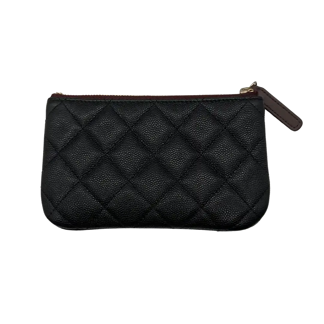 Chanel kleine Geldbörse CC Kaviar Leder schwarz / neuwertig Chanel