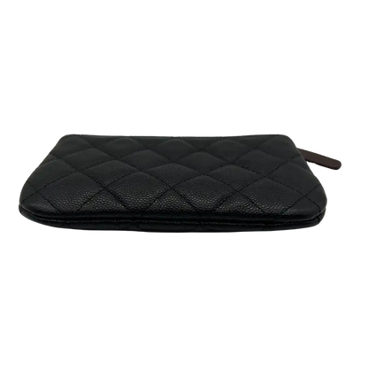 Chanel kleine Geldbörse CC Kaviar Leder schwarz / neuwertig Chanel