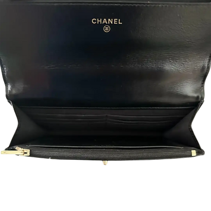 Chanel limited Wallet on Chain Pearl Top Handle glänzendes Lammleder / sehr gut Chanel