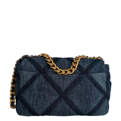 Chanel 19 Flap Bag Small Tasche Denim blau Chip / sehr gut Chanel