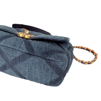 Chanel 19 Flap Bag Small Tasche Denim blau Chip / sehr gut Chanel