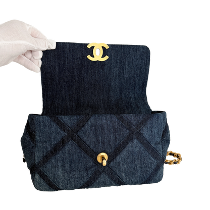 Chanel 19 Flap Bag Small Tasche Denim blau Chip / sehr gut Chanel