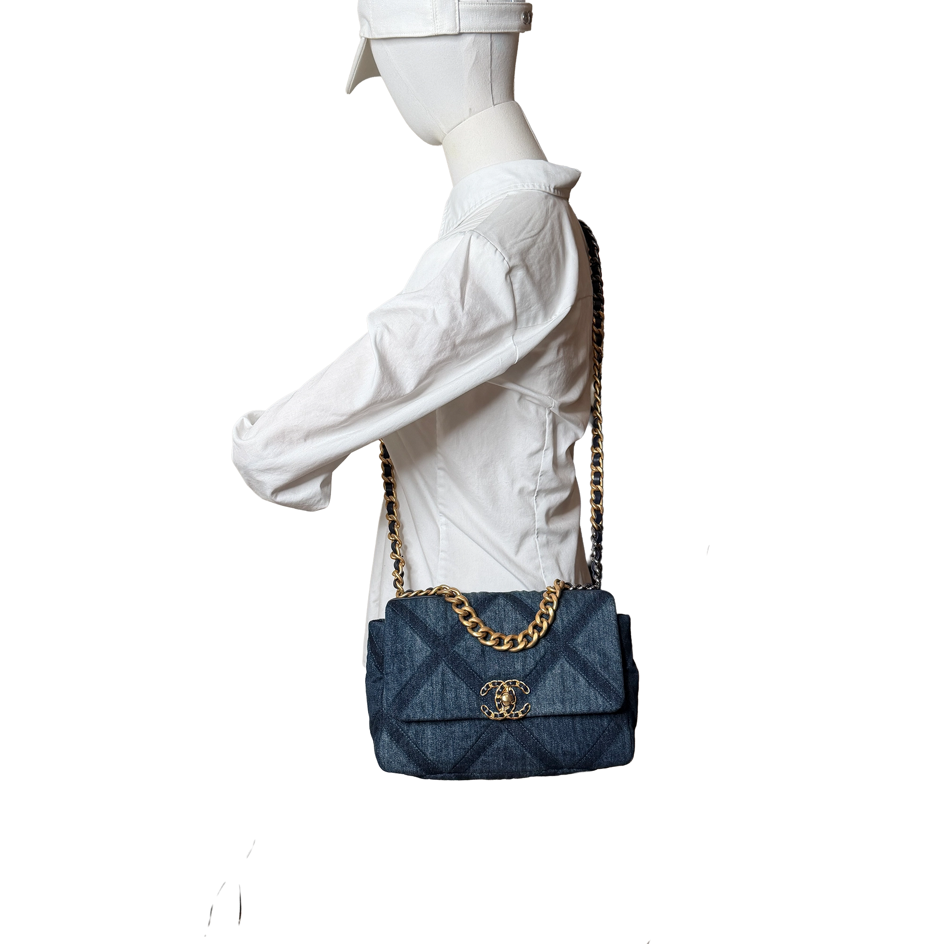 Chanel 19 Flap Bag Small Tasche Denim blau Chip / sehr gut Chanel