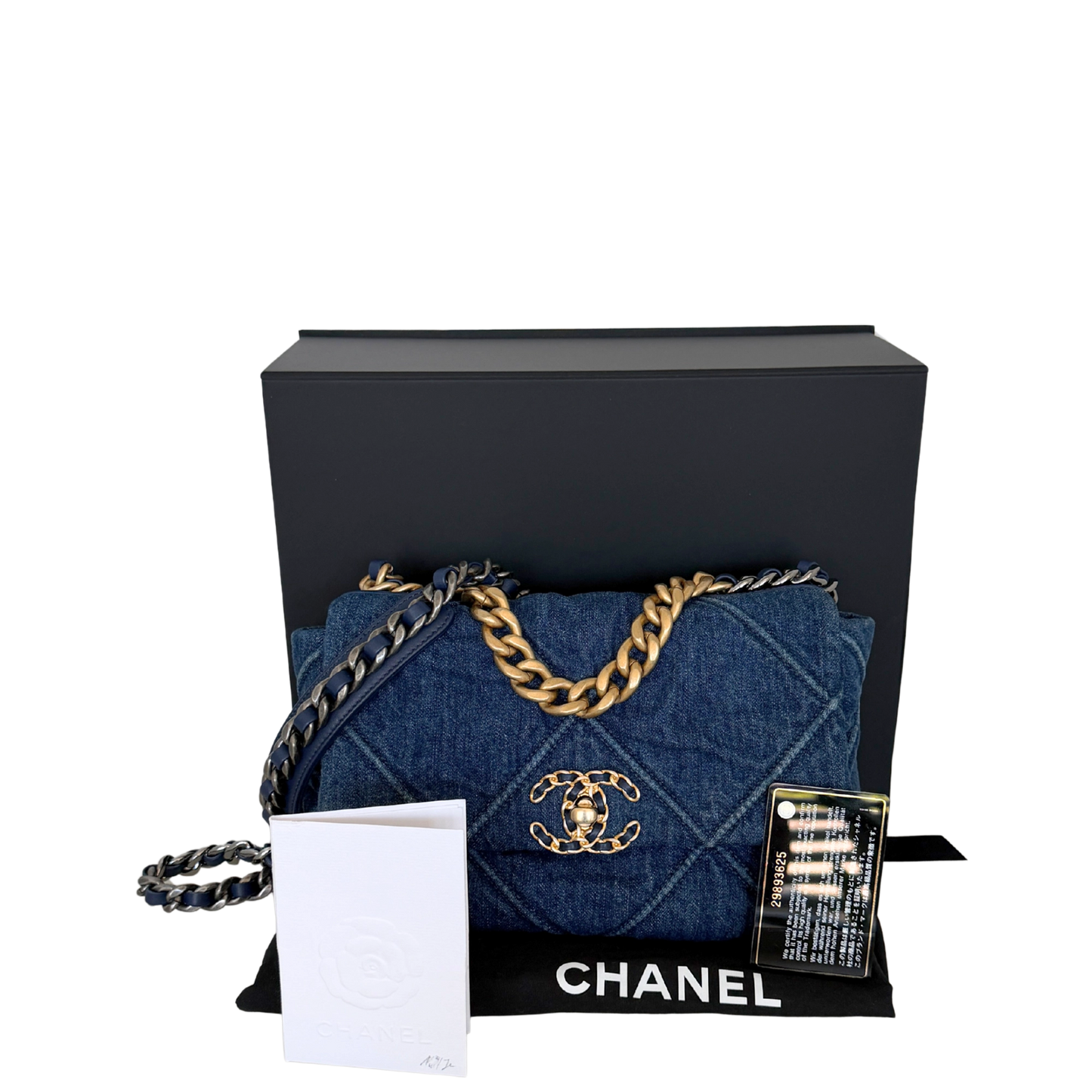 Chanel 19 Flap Bag Small Tasche Denim blau Fullset / sehr gut Chanel