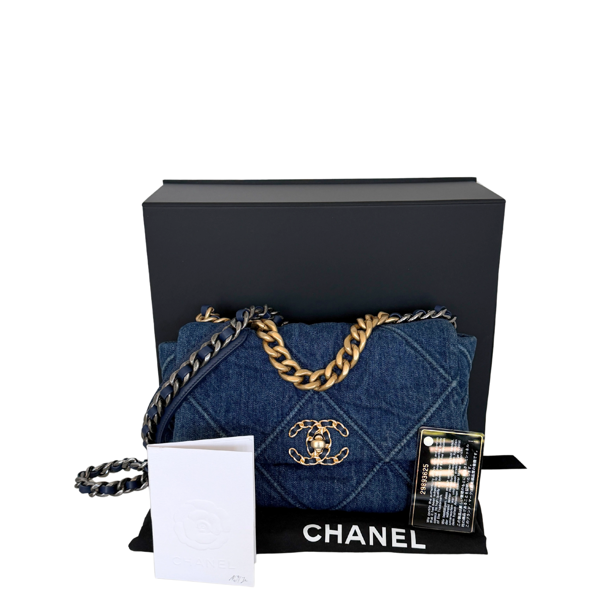 Chanel 19 Flap Bag Small Tasche Denim blau Fullset / sehr gut Chanel