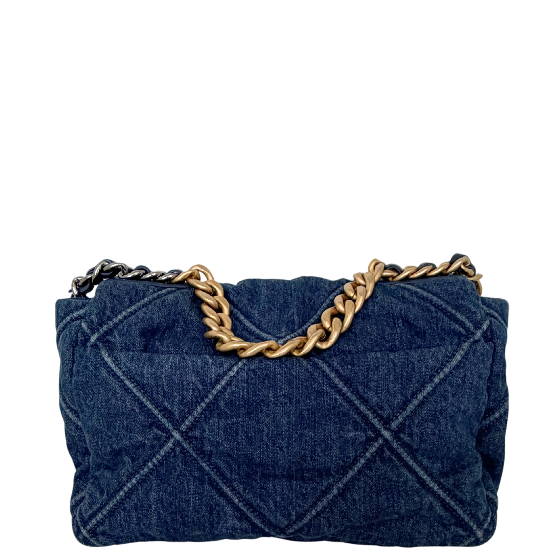 Chanel 19 Flap Bag Small Tasche Denim blau Fullset / sehr gut Chanel