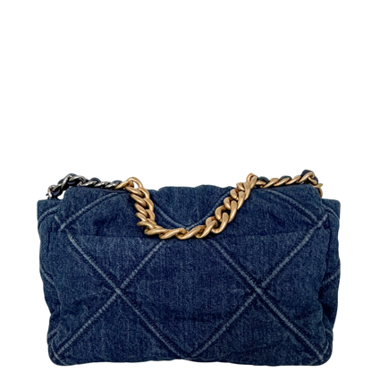 Chanel 19 Flap Bag Small Tasche Denim blau Fullset / sehr gut Chanel