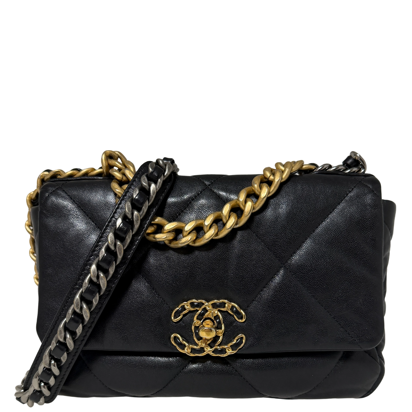 Chanel 19 Flap Bag Small Tasche Leder schwarz / sehr gut Chanel