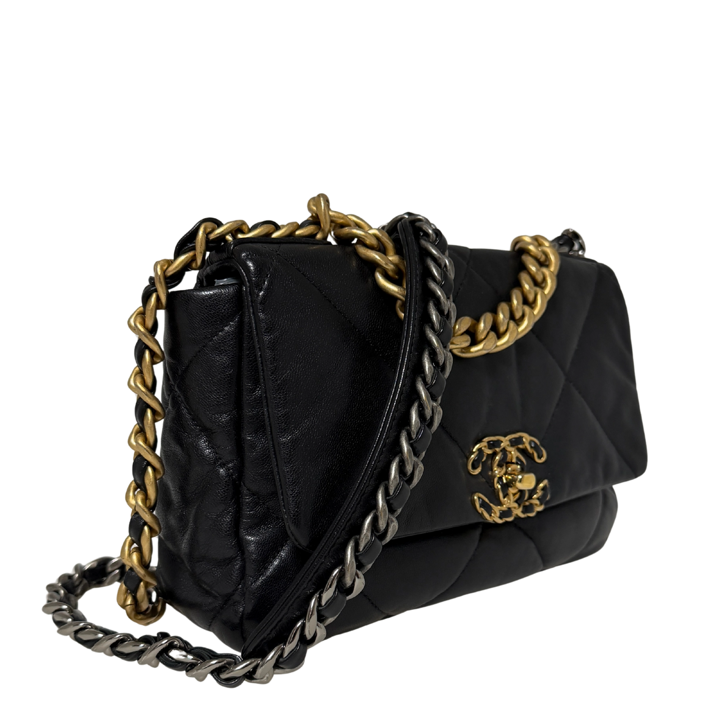 Chanel 19 Flap Bag Small Tasche Leder schwarz / sehr gut Chanel