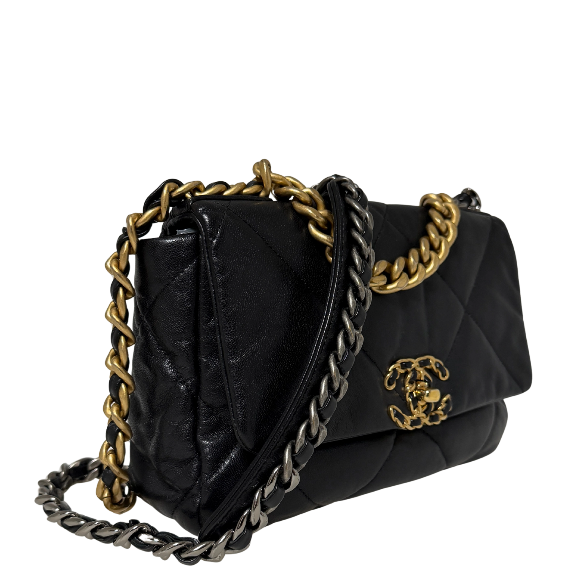 Chanel 19 Flap Bag Small Tasche Leder schwarz / sehr gut Chanel