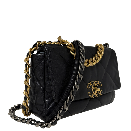 Chanel 19 Flap Bag Small Tasche Leder schwarz / sehr gut Chanel