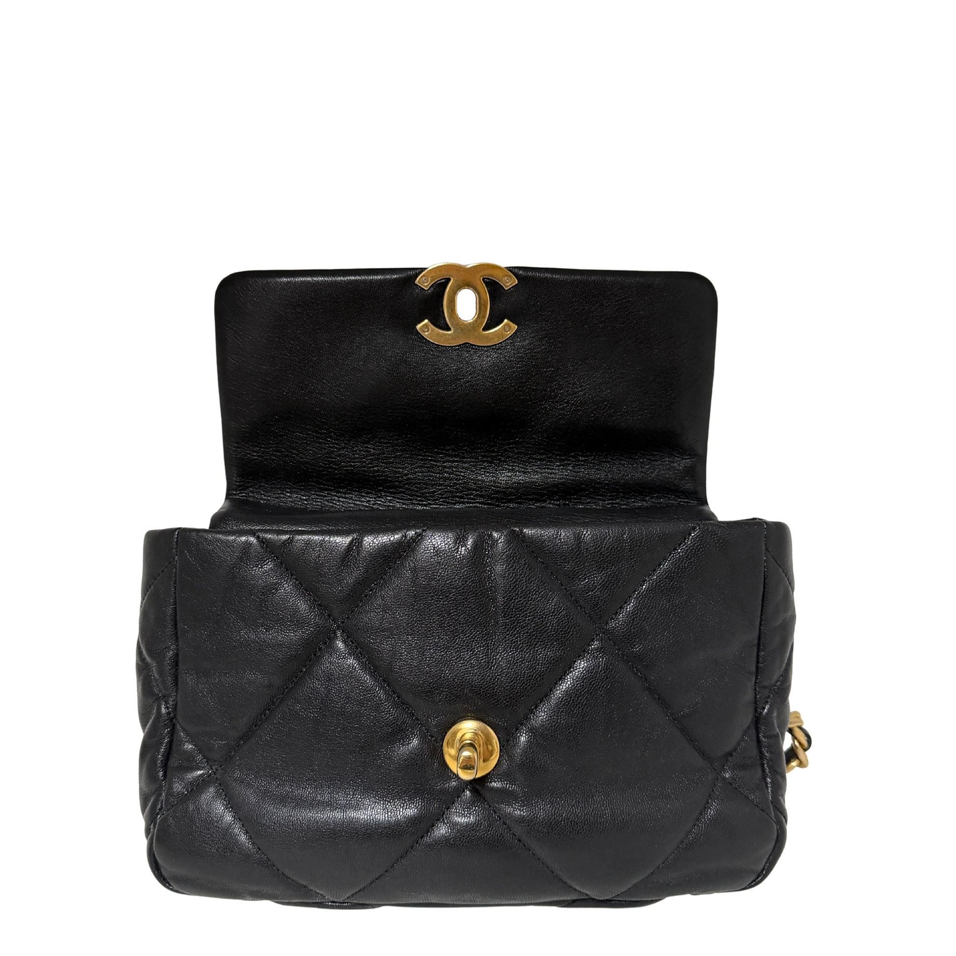 Chanel 19 Flap Bag Small Tasche Leder schwarz / sehr gut Chanel