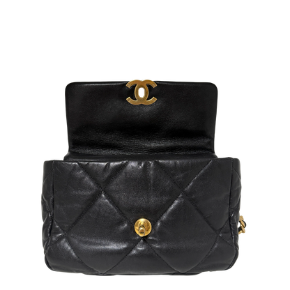 Chanel 19 Flap Bag Small Tasche Leder schwarz / sehr gut Chanel