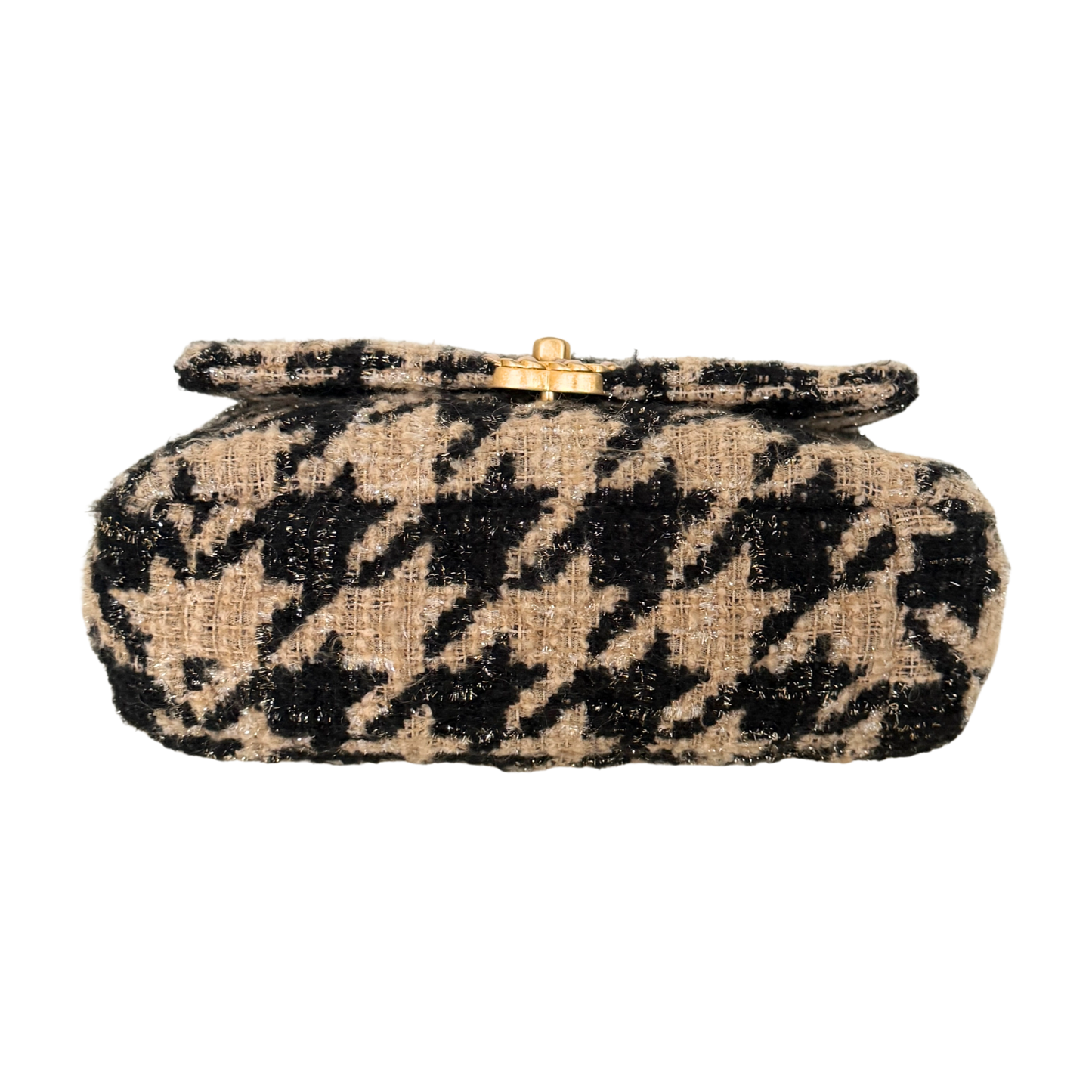 Chanel 19 Schulktertasche Tweed Hahnentritt Beige Schwarz Fullset / neuwertig Chanel