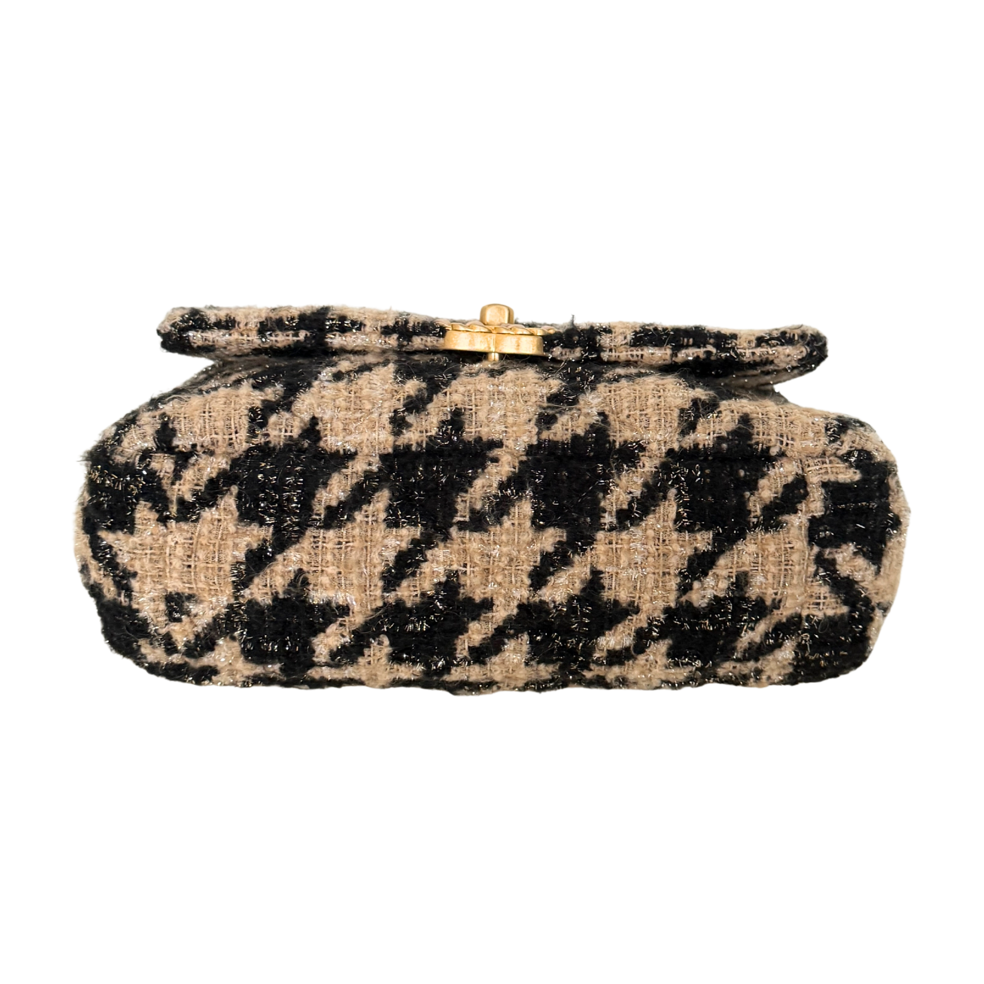 Chanel 19 Schulktertasche Tweed Hahnentritt Beige Schwarz Fullset / neuwertig Chanel