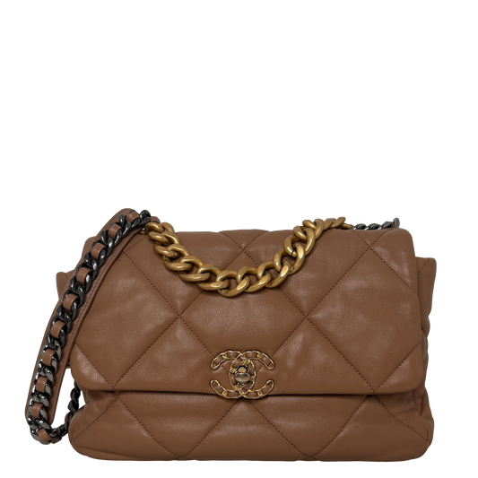 Chanel 19 Flap Bag Medium Lammleder braun Chanel