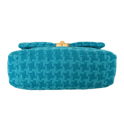 Chanel 19 Schultertasche Tweed Blau Fullset / neuwertig Chanel