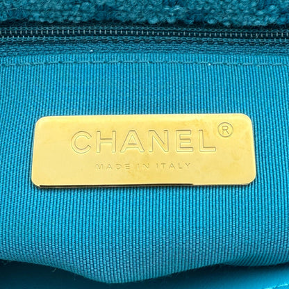 Chanel 19 Schultertasche Tweed Blau Fullset / neuwertig Chanel