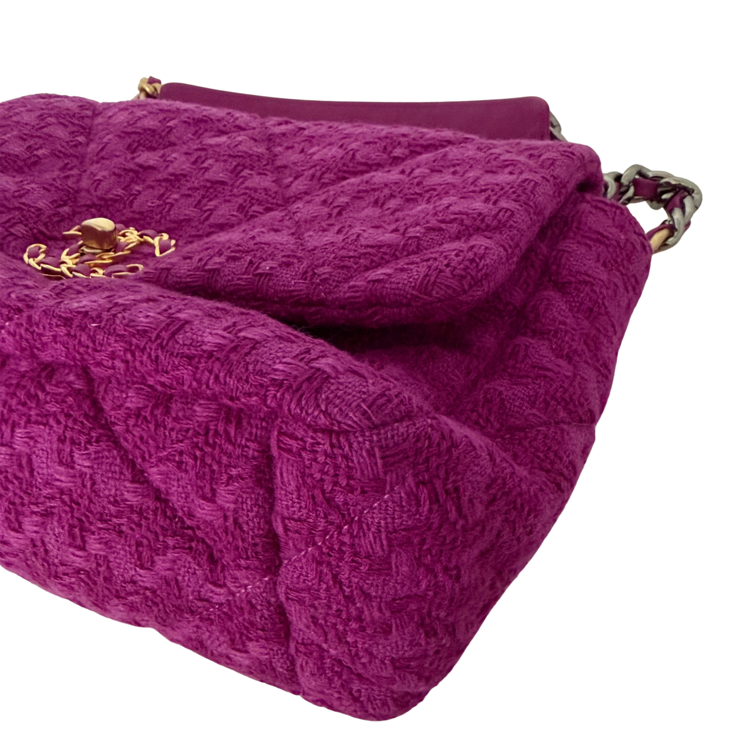 Chanel 19 Flap Bag Tweed Medium lila / neuwertig Chanel