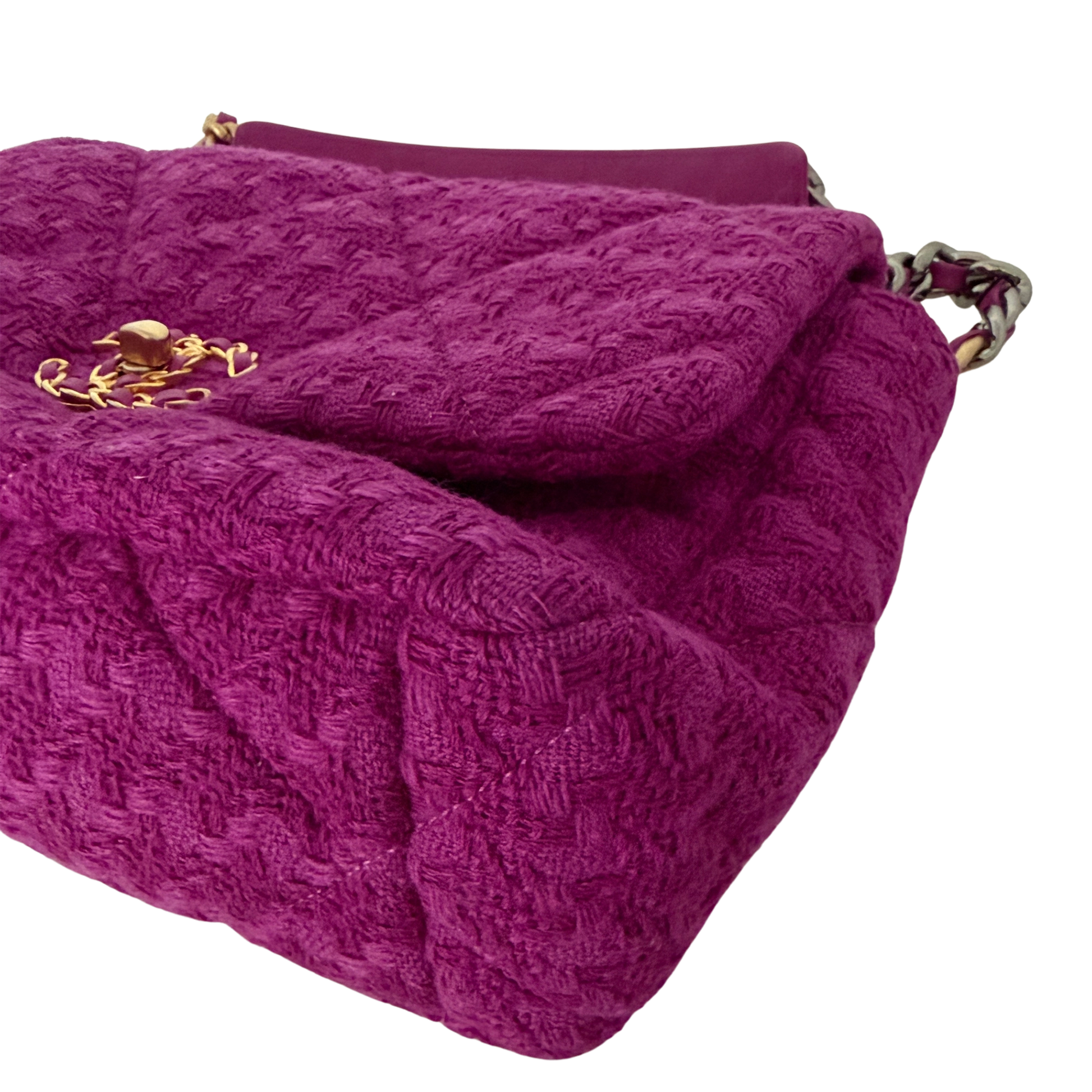 Chanel 19 Flap Bag Tweed Medium lila / neuwertig Chanel