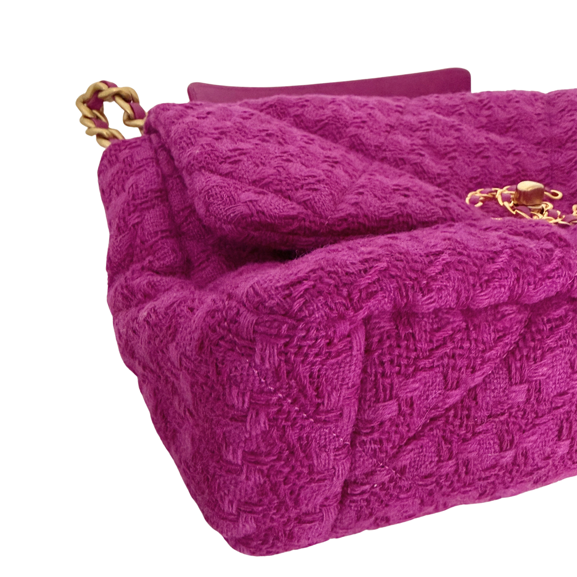 Chanel 19 Flap Bag Tweed Medium lila / neuwertig Chanel