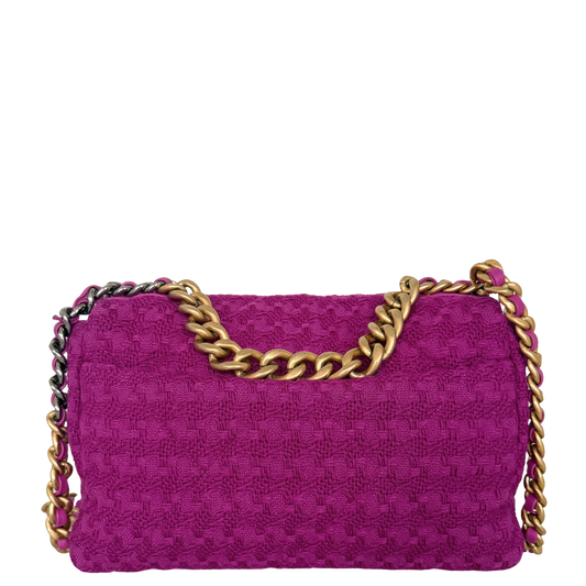 Chanel 19 Flap Bag Tweed Medium lila / neuwertig Chanel