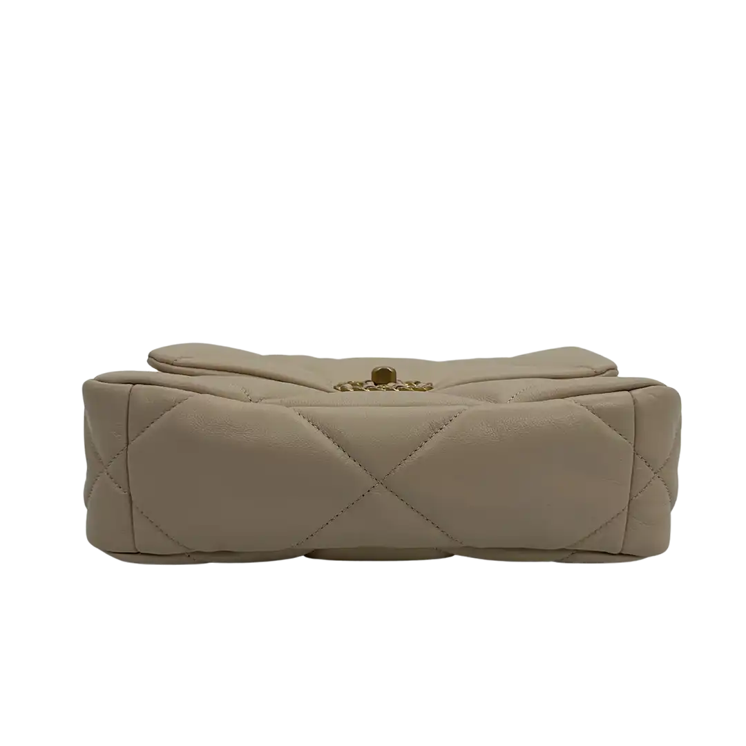 Chanel 19 Flap Bag Small Tasche Lammleder beige /  neuwertig Chanel