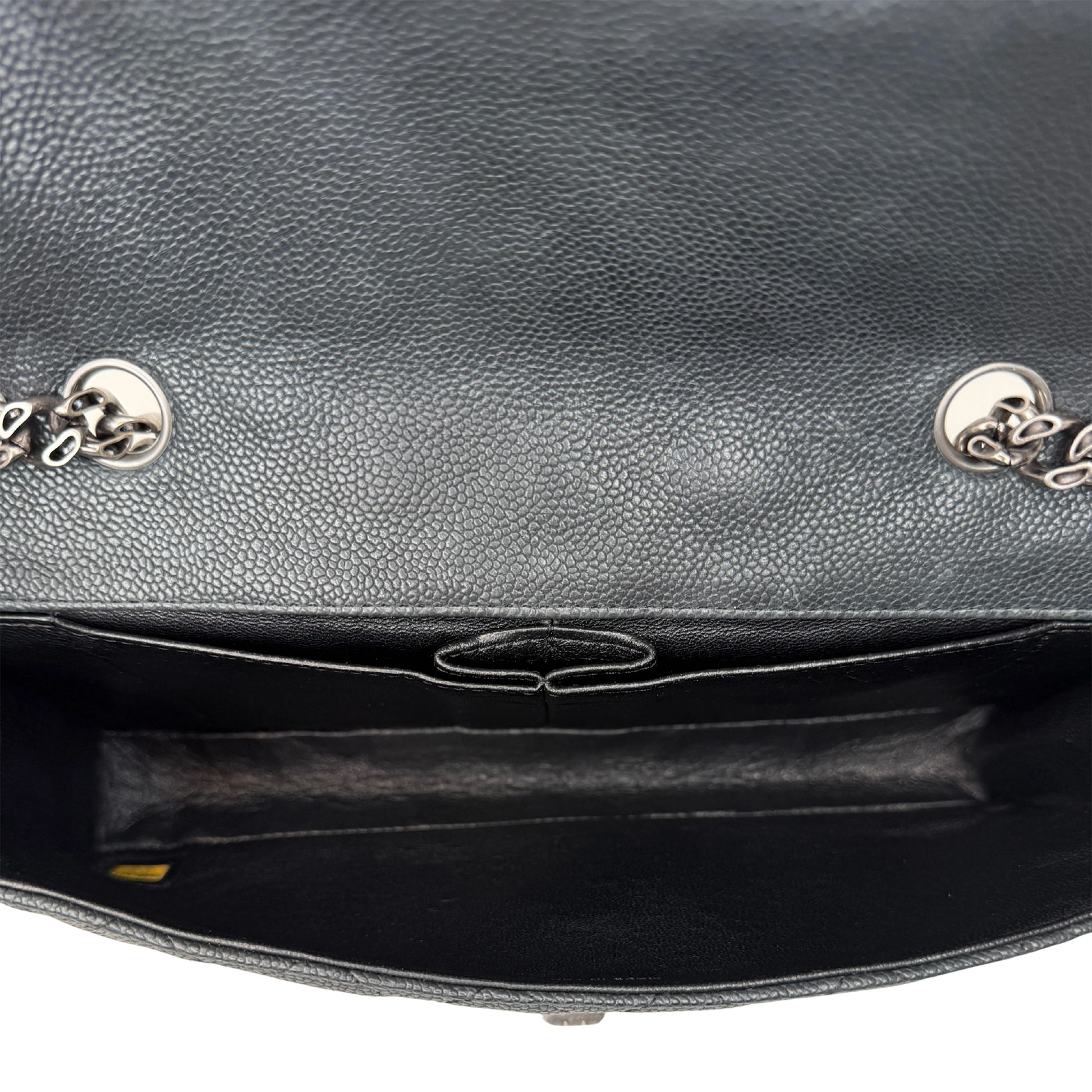 Chanel 2.55 Reissue East-West Flap Kaviarleder Grau, Ruthenium / neuwertig Chanel