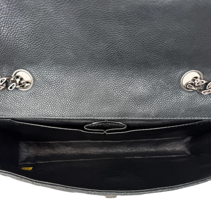 Chanel 2.55 Reissue East-West Flap Kaviarleder Grau, Ruthenium / neuwertig Chanel