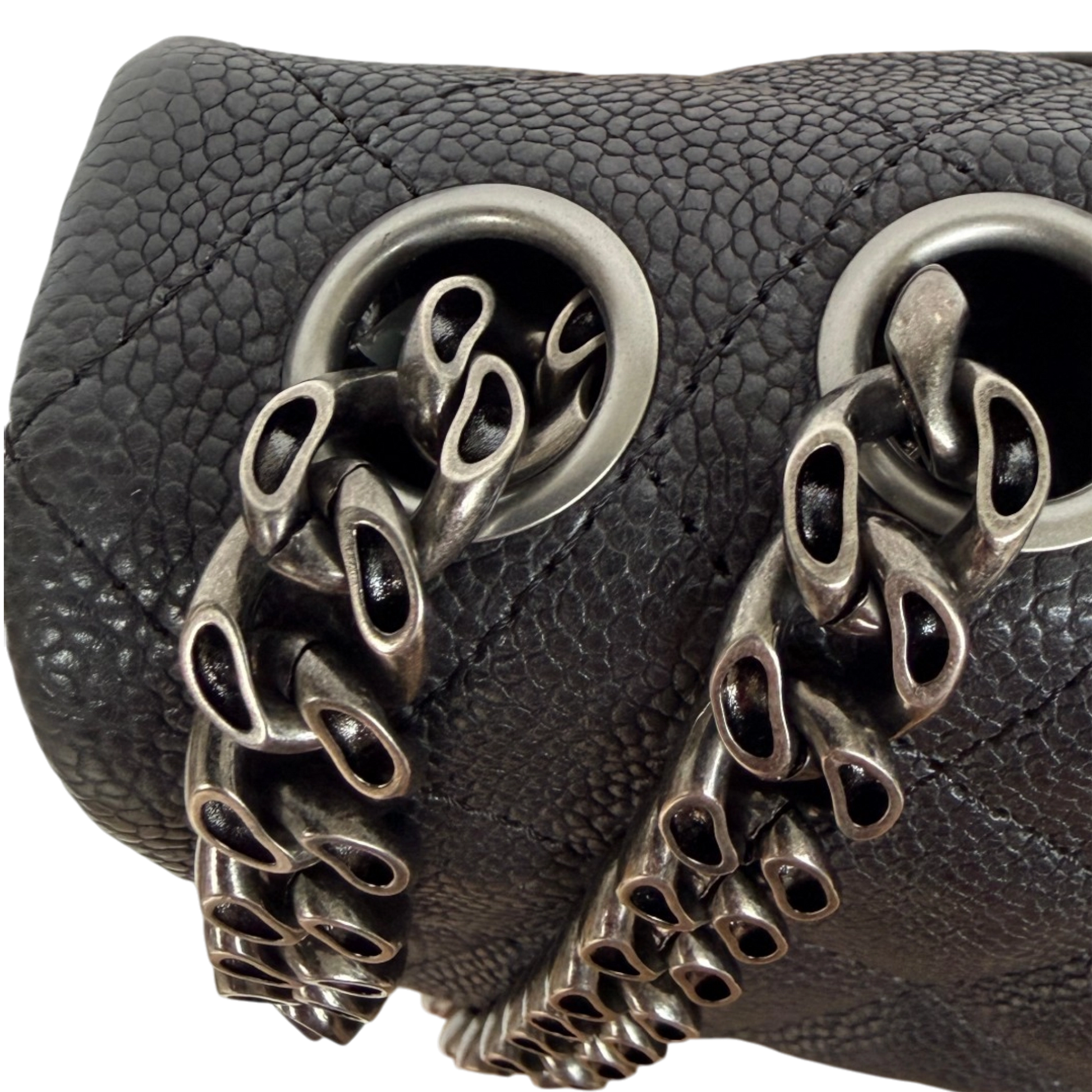 Chanel 2.55 Reissue East-West Flap Kaviarleder Grau, Ruthenium / neuwertig Chanel