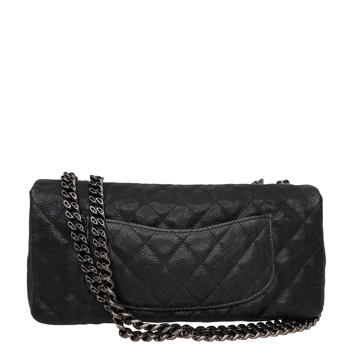 Chanel 2.55 Reissue East-West Flap Kaviarleder Grau, Ruthenium / neuwertig Chanel