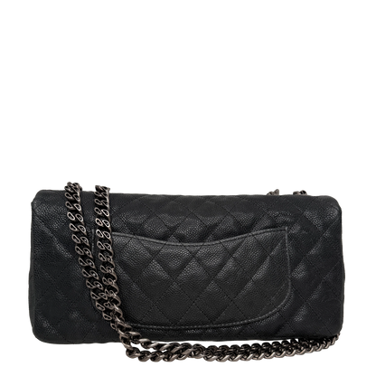 Chanel 2.55 Reissue East-West Flap Kaviarleder Grau, Ruthenium / neuwertig Chanel