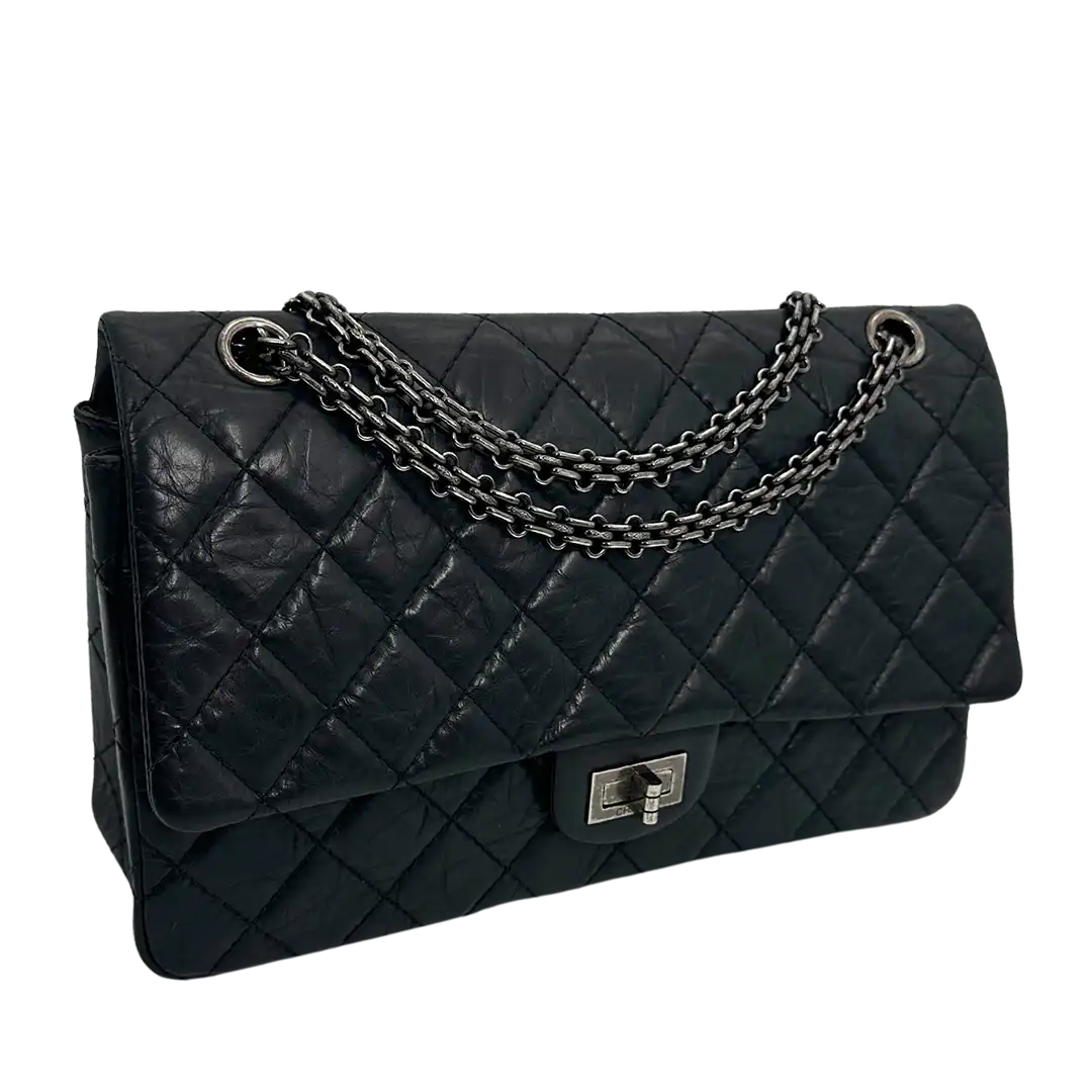 Chanel 2.55 Reissue 226 Medium Double Flap Bag schwarz / neuwertig Chanel