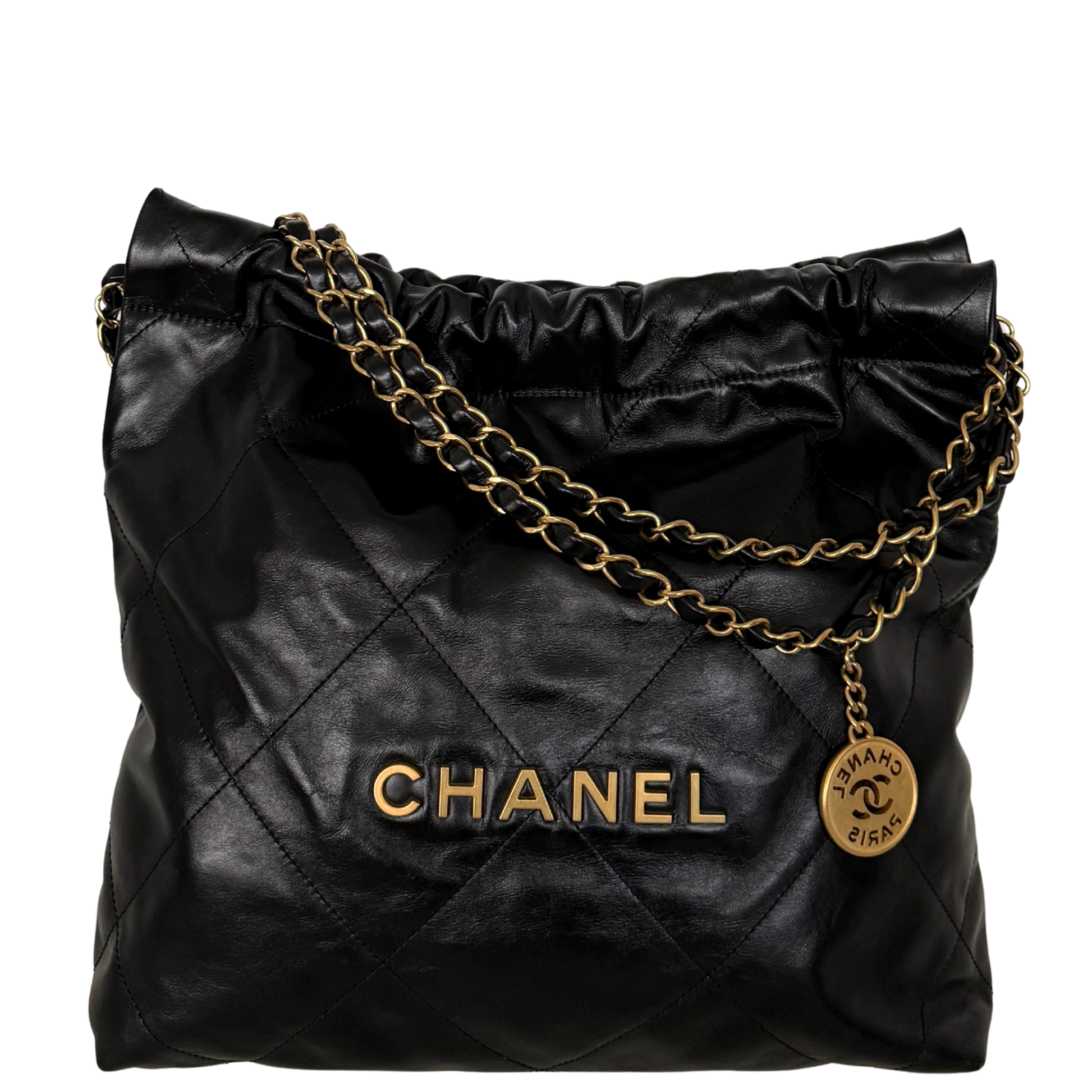 Chanel 22 kleine Hobo Bag Schwarz goldene Hardware Fullset / sehr gut Chanel