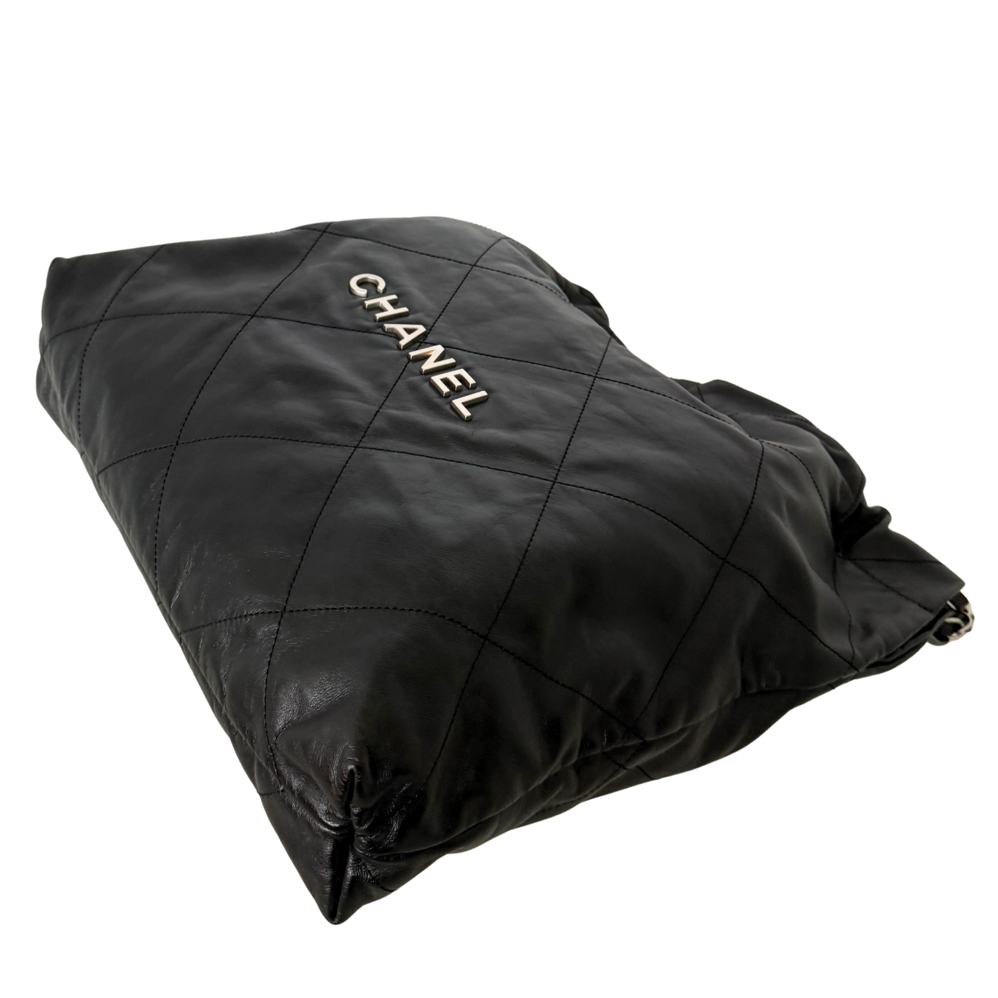 Chanel 22 mittelgroße Hobo Bag Schwarz silberne Hardware / sehr gut Chanel